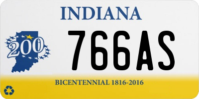 IN license plate 766AS