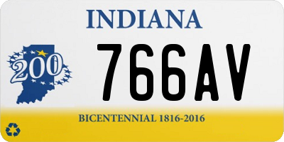 IN license plate 766AV