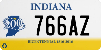 IN license plate 766AZ