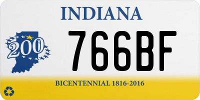 IN license plate 766BF