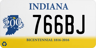 IN license plate 766BJ