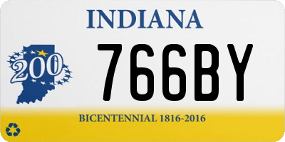 IN license plate 766BY