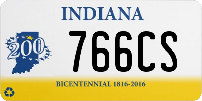 IN license plate 766CS