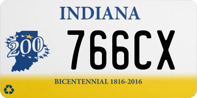 IN license plate 766CX