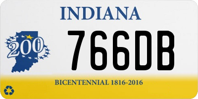 IN license plate 766DB