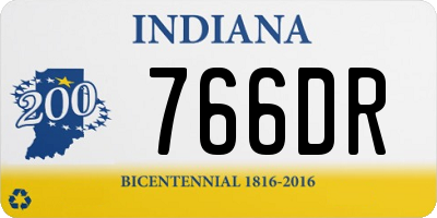 IN license plate 766DR