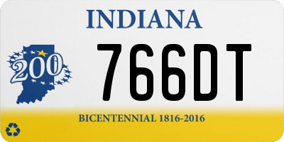 IN license plate 766DT