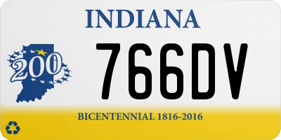 IN license plate 766DV