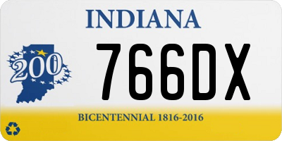 IN license plate 766DX