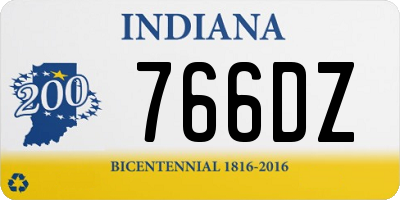 IN license plate 766DZ