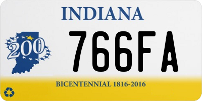 IN license plate 766FA