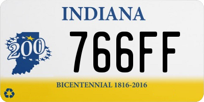 IN license plate 766FF