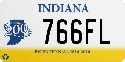 IN license plate 766FL