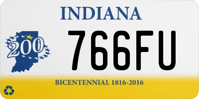 IN license plate 766FU