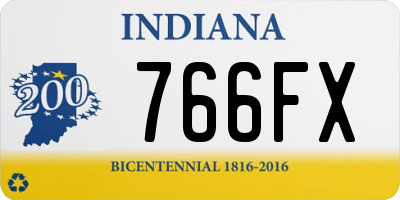 IN license plate 766FX