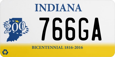 IN license plate 766GA
