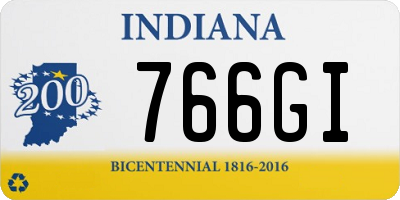 IN license plate 766GI