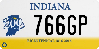 IN license plate 766GP