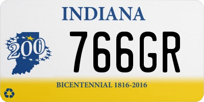 IN license plate 766GR