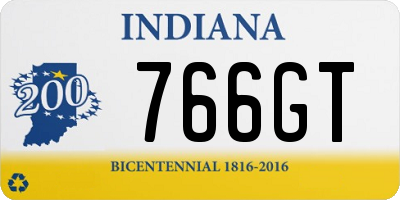 IN license plate 766GT