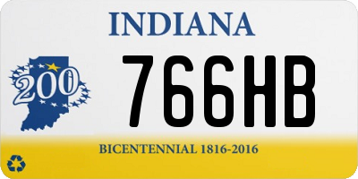 IN license plate 766HB
