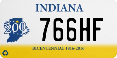 IN license plate 766HF