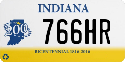 IN license plate 766HR