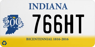 IN license plate 766HT