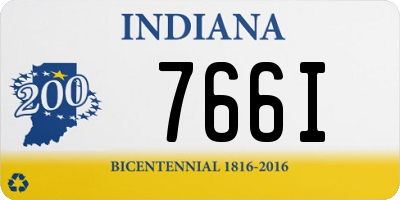 IN license plate 766I