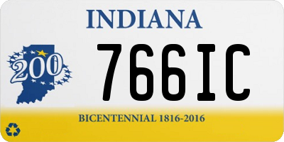 IN license plate 766IC