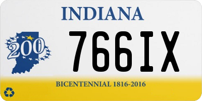 IN license plate 766IX