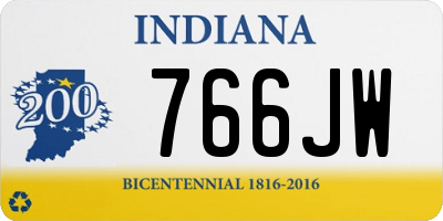 IN license plate 766JW