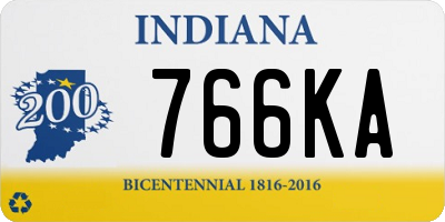 IN license plate 766KA