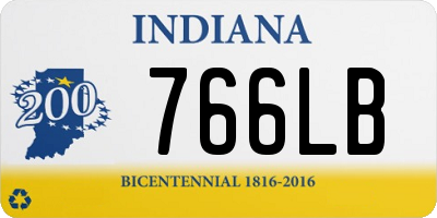 IN license plate 766LB
