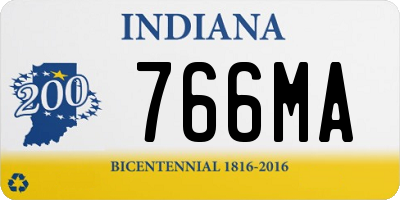 IN license plate 766MA