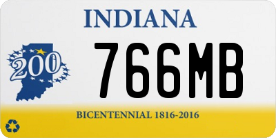 IN license plate 766MB