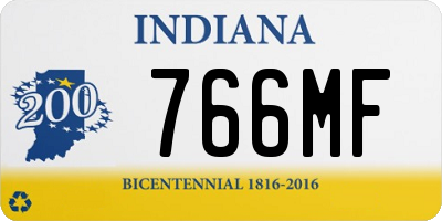 IN license plate 766MF