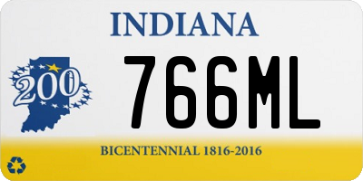 IN license plate 766ML