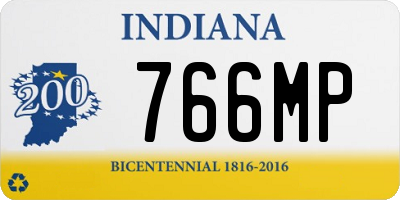 IN license plate 766MP