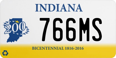 IN license plate 766MS