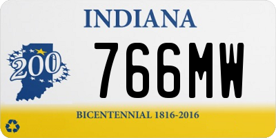 IN license plate 766MW