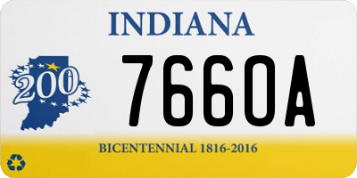 IN license plate 766OA