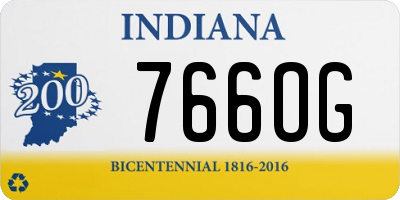 IN license plate 766OG