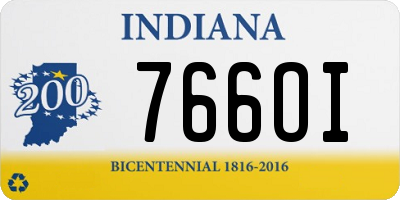 IN license plate 766OI