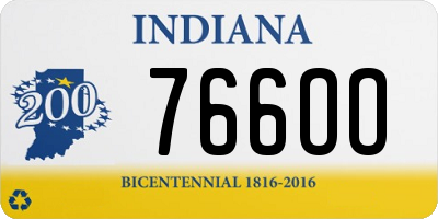 IN license plate 766OO