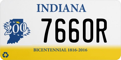 IN license plate 766OR