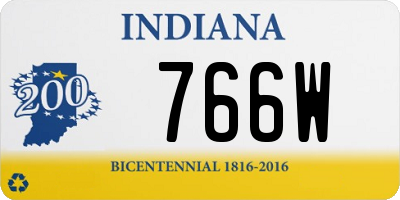 IN license plate 766W