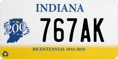 IN license plate 767AK