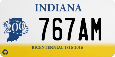 IN license plate 767AM