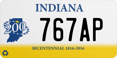 IN license plate 767AP